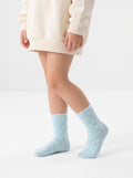 2-PACK of Girls Mid-Calf Polka dots and plain Cotton Socks- Yellow/Mint