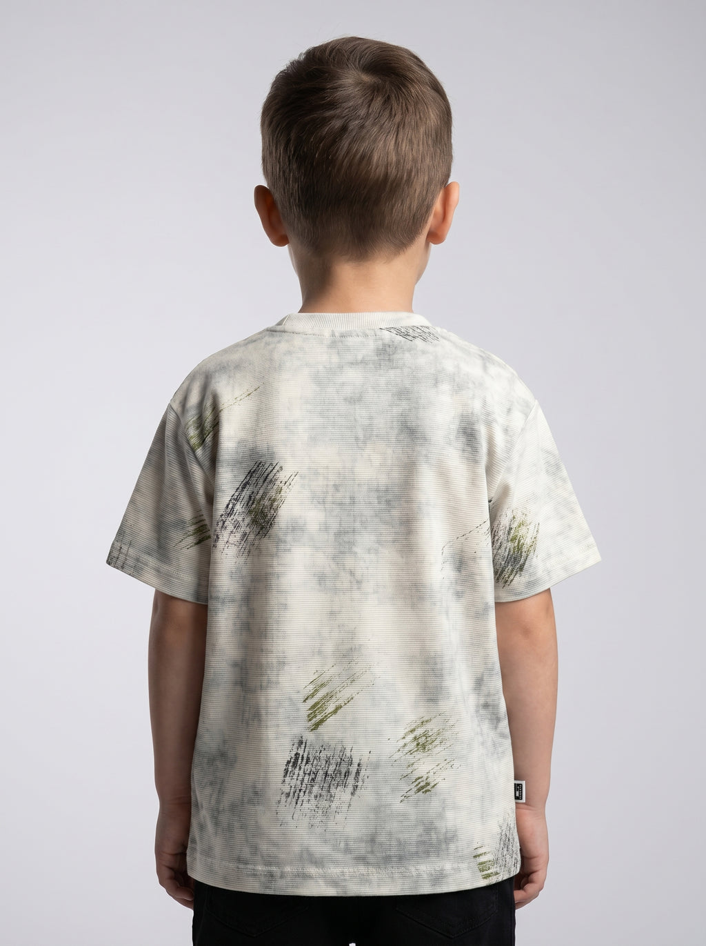 Boys short sleeves T.shirt allover pattern -White color
