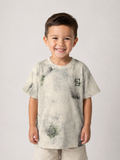 Boys short sleeves T.shirt allover pattern -White color