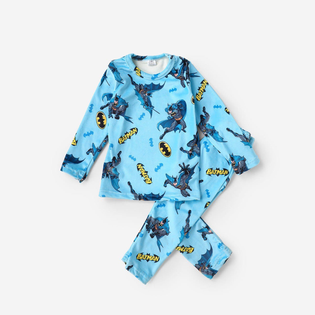 Soft Velvet-Feel Kids Winter Pajama Set- Batman pattern