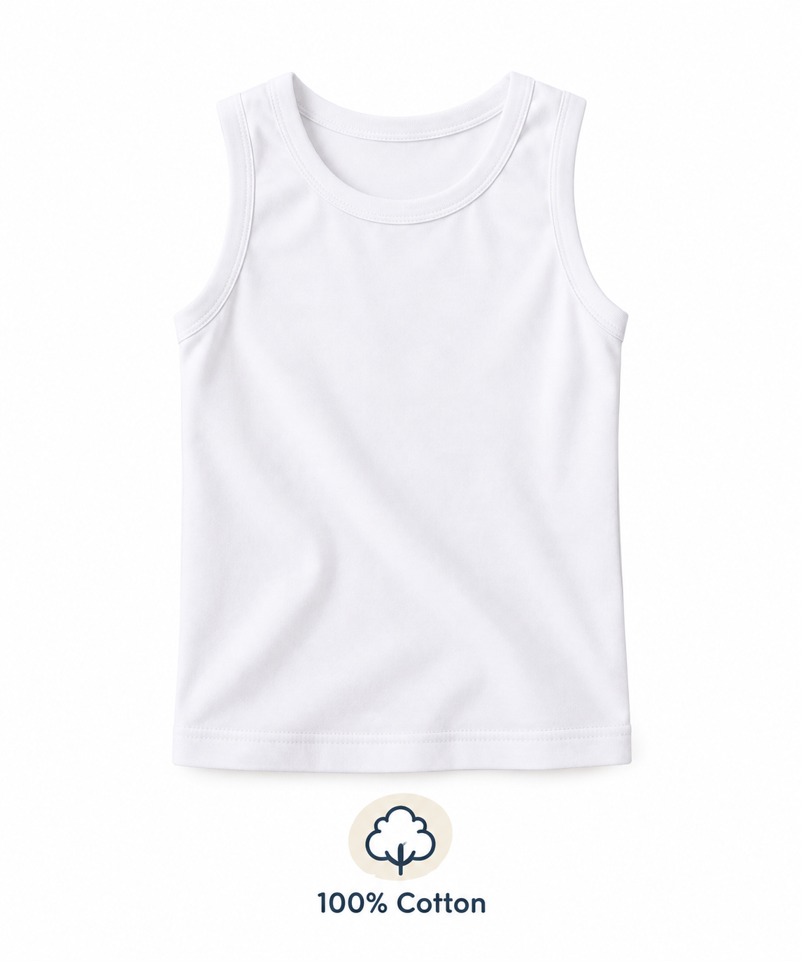 Basic Undershirt cut 100% Cotton for boys and girls- Sleeveless