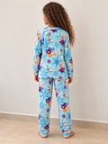 Soft Velvet-Feel Kids Winter Pajama Set- Elsa pattern