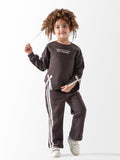 Girls Lace Detail Fleece Set, Sweatshirt and sweatpants