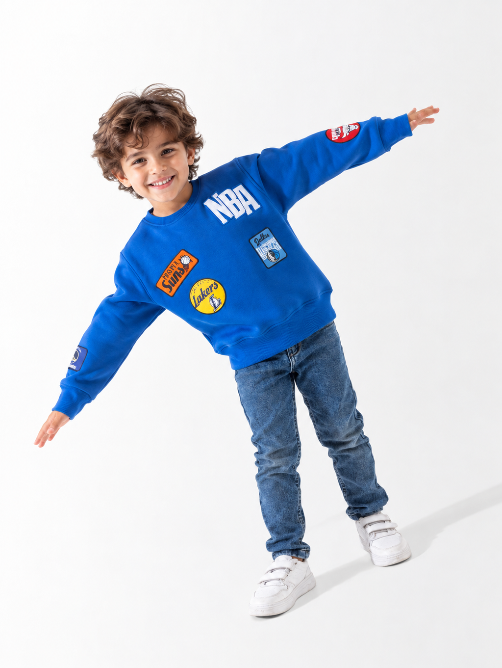 Boys Melton NBA Graphic Sweatshirt – Team Patches