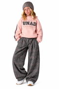 Girls’ Pink Graphic Hoodie & Wide-Leg Pants Set – UNAD