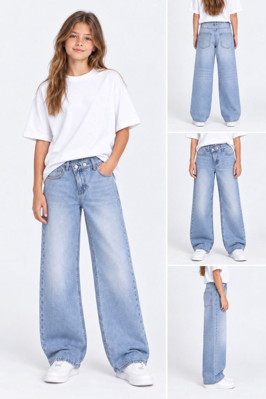 Girls’ Wide-Leg Jeans