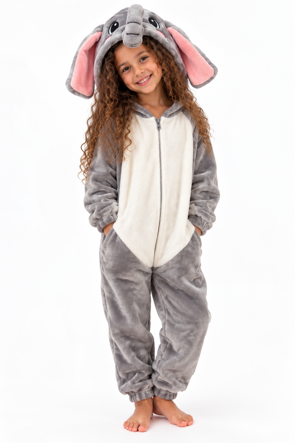 Cozy Kids Elephant Fleece Onesie for Girls and Boys