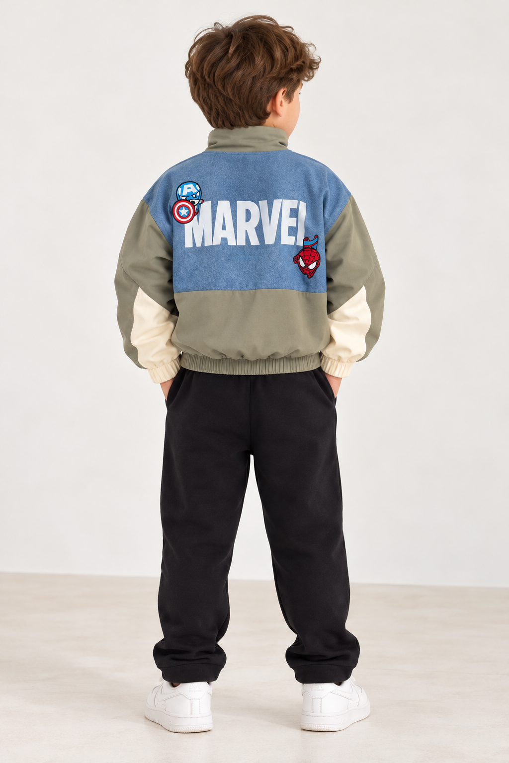 Boys’ Marvel Waterproof Denim Jacket – Zipper Closure