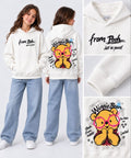 Girls Winnie Bear Graphic Hoodie – Fleece Sweatshirt