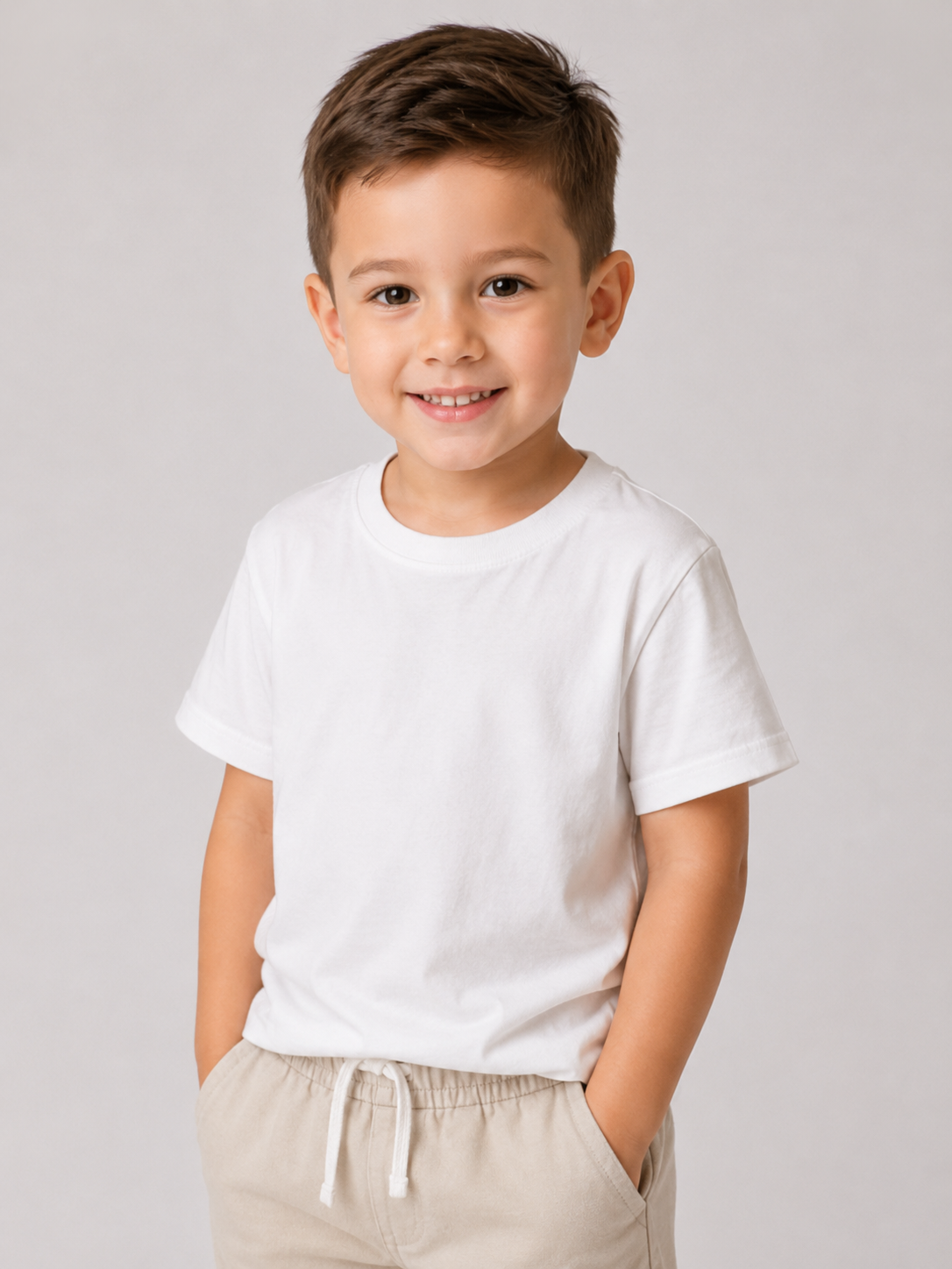 Kids unisex basic round neck short sleeves tshirt