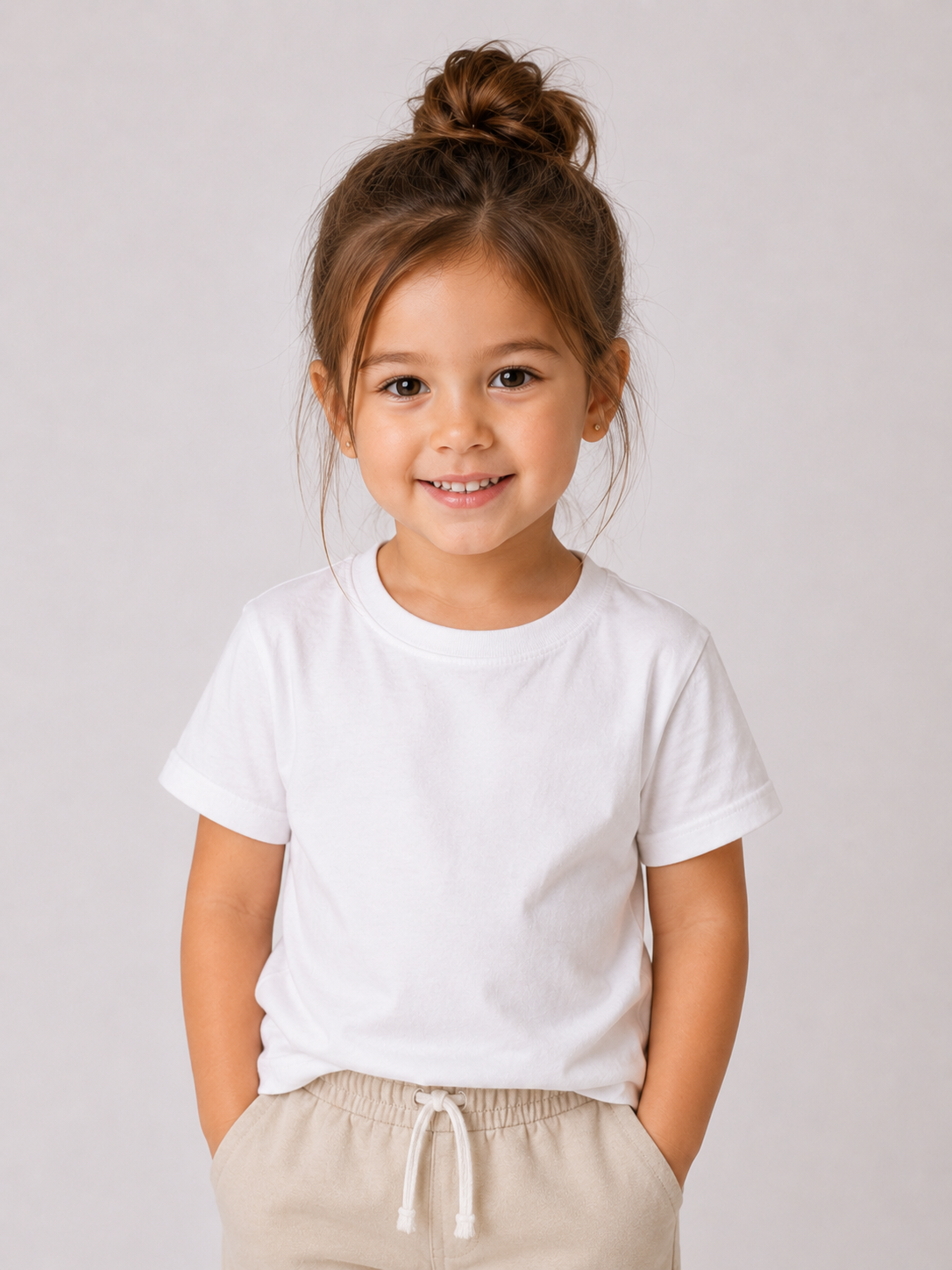 Kids unisex basic round neck short sleeves tshirt
