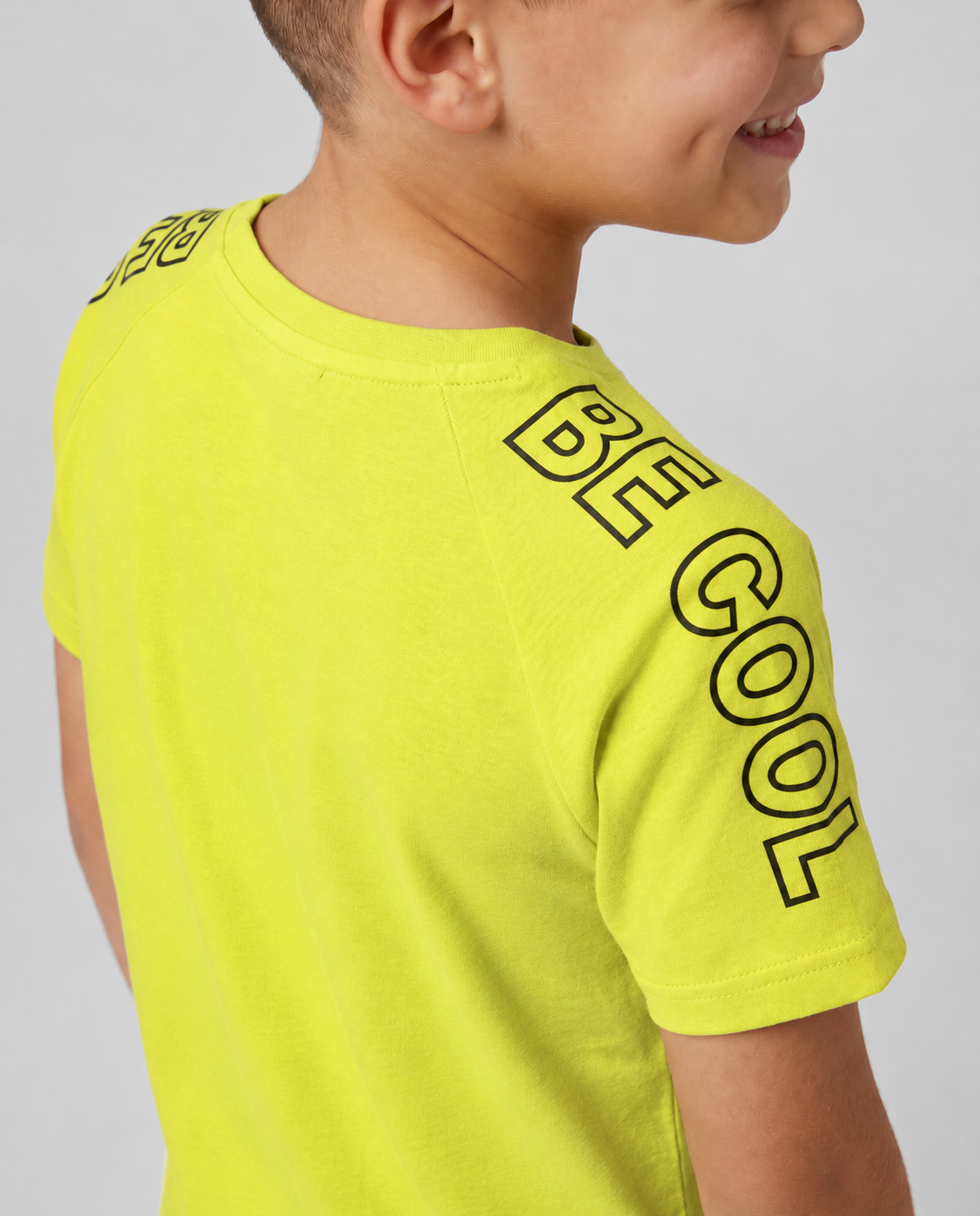 Boys tshirt with print on sleeves Be cool