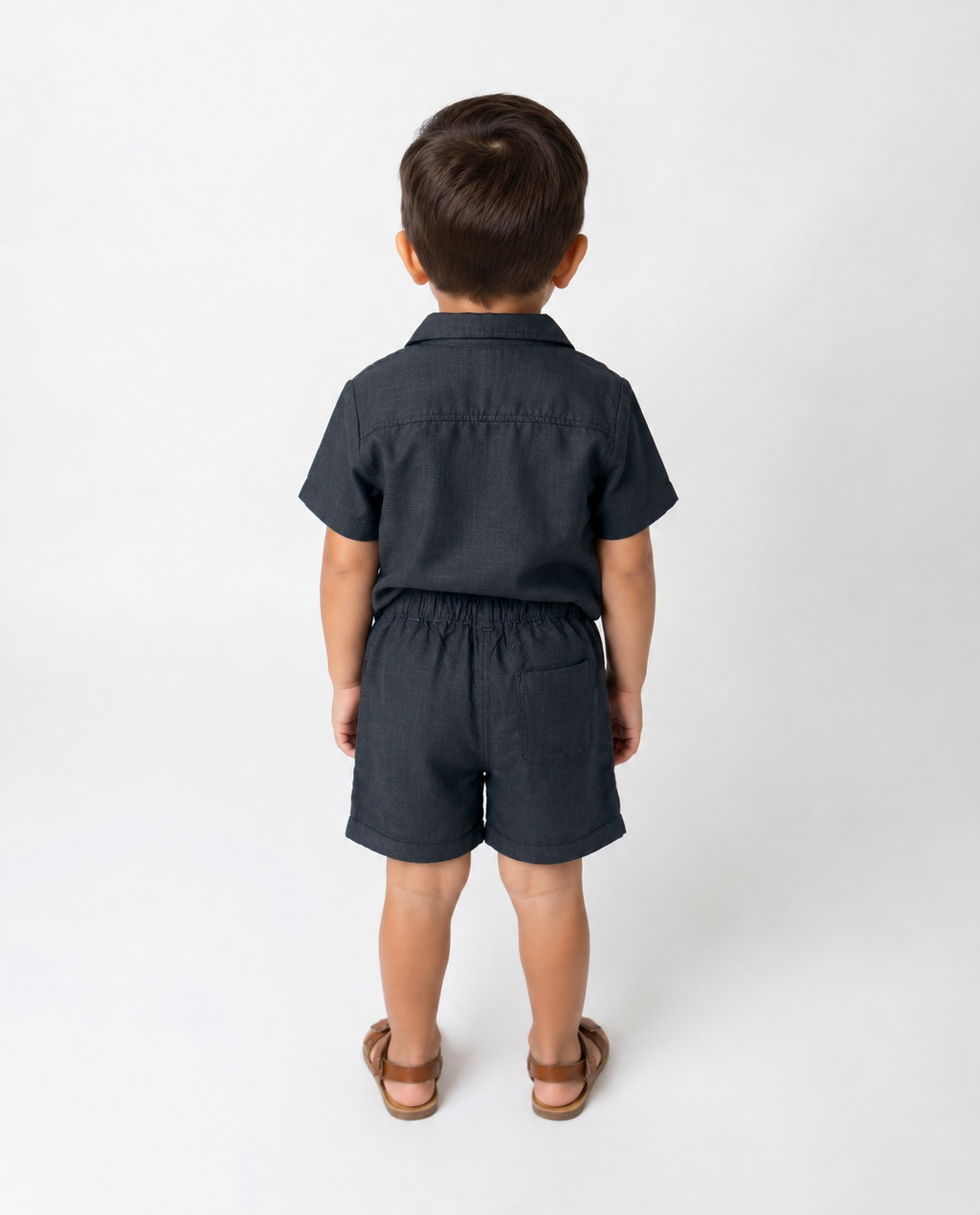 Boys linen set short sleeves shirt and short loose fit