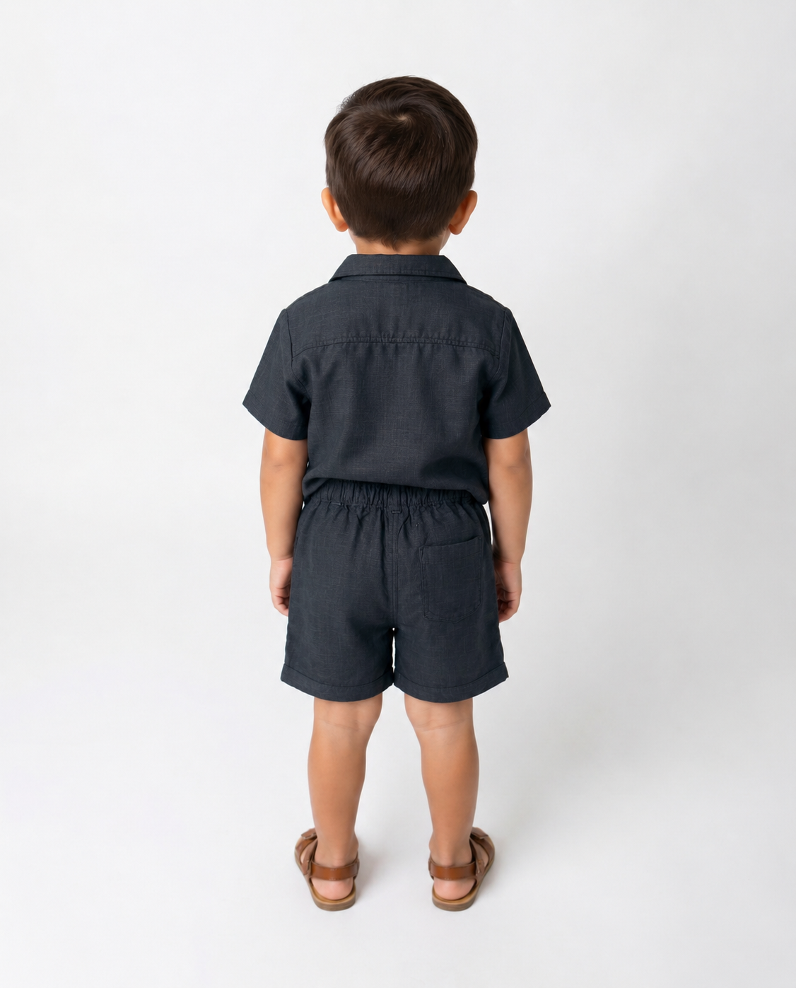 Boys linen set short sleeves shirt and short loose fit