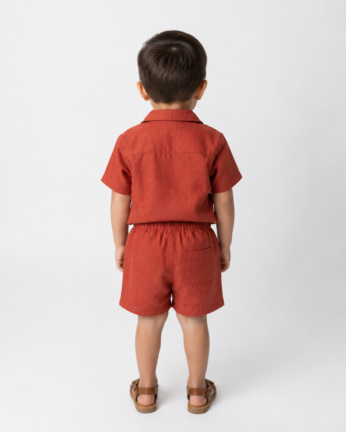 Boys linen set short sleeves shirt and short loose fit