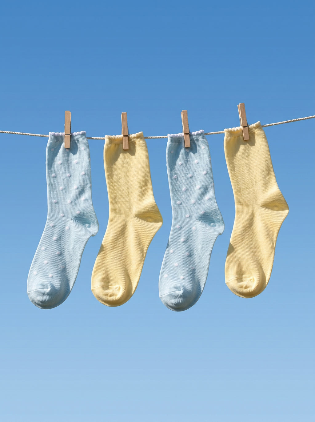 2-PACK of Girls Mid-Calf Polka dots and plain Cotton Socks- Yellow/Mint