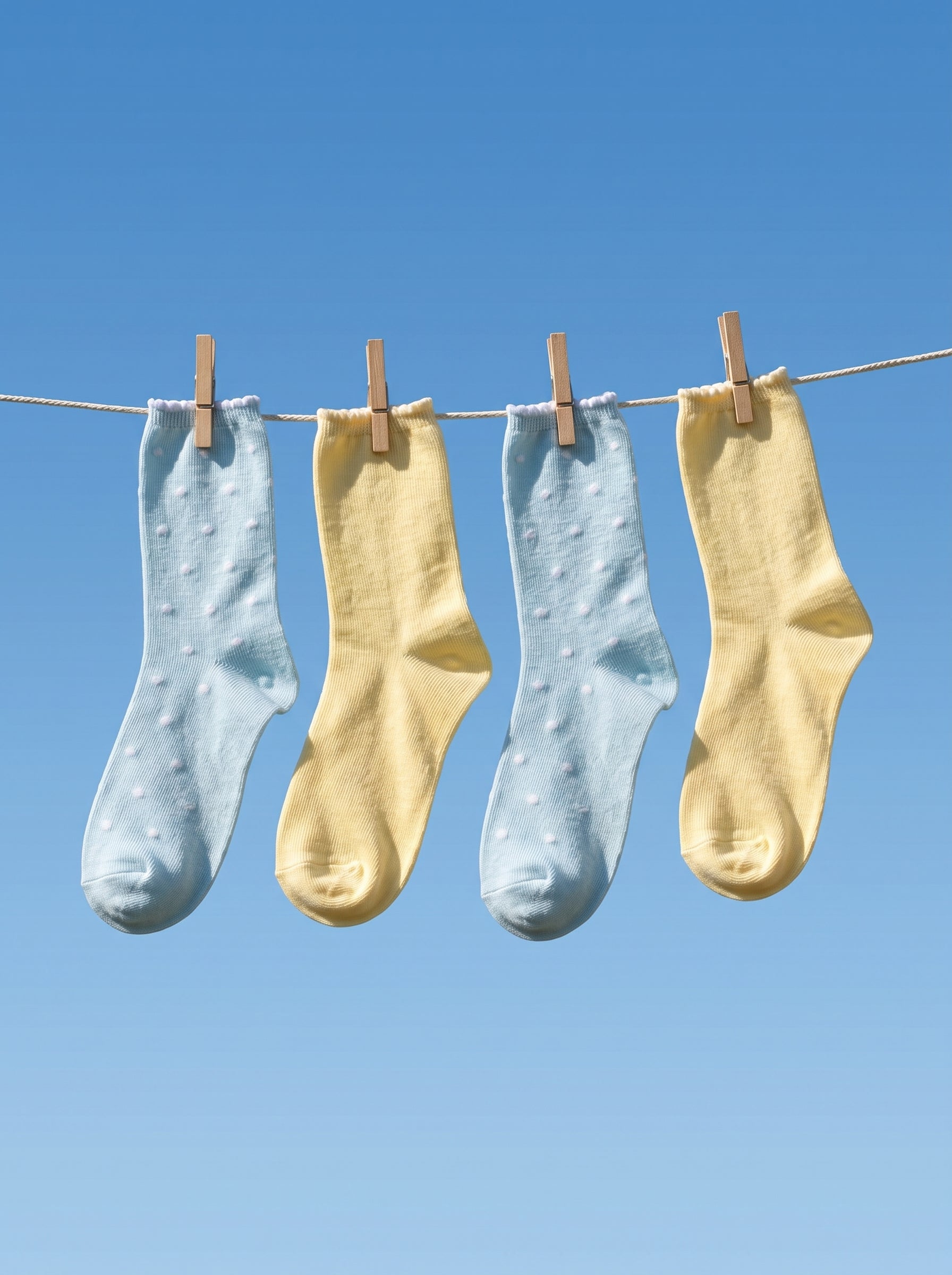 2-PACK of Girls Mid-Calf Polka dots and plain Cotton Socks- Yellow/Mint