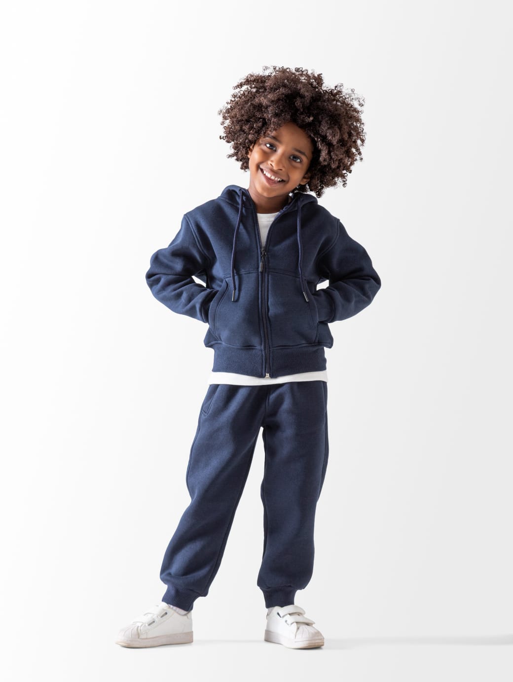 Basic Sweatshirt zip-up with Fur-Lined Hoodie