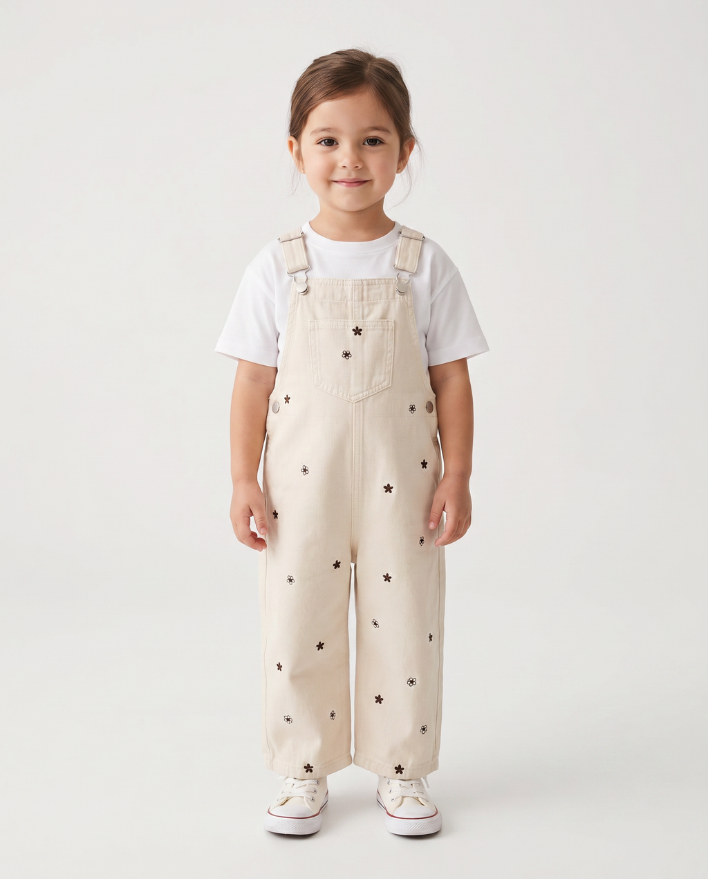 Girls embroidered jumpsuits regular fit with adjustable strap